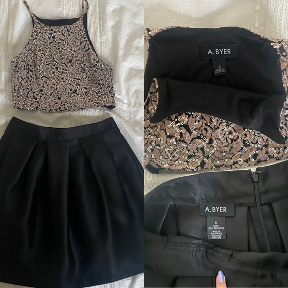 Two-Piece Glitter Fabric Midi Dress (Size 0) - A. Byer - Sparkle & Slay! - Picture 4 of 4